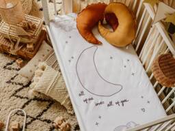 Crib Sheet, Flower, Flower Wreath, Floral Design, Sheet Baby Girl, Bedding, Birth Announcement, Organic Sheet, Showergift - thumbnail 1