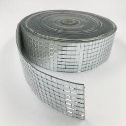 Real Glass Craft Mini Square Mirrors Silver Mosaic Tiles Mirror Sheets Sticker - thumbnail 2