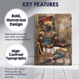 Ancient Egyptian Pharaoh Relief Hieroglyphic Stone Carving Canvas Wall Art Print Decor Picture Ready To Hang - thumbnail 2