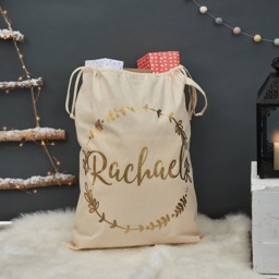 Personalised Christmas Wreath Sack - thumbnail 1