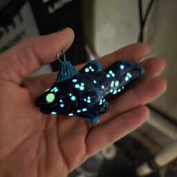 Coelacanth Christmas Ornament With Glow in The Dark Eyes & Spots - thumbnail 3