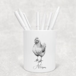 Personalised Pencil Drawing Sketched Chicken Pot, Ideal Gift, Birthday - thumbnail 2