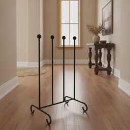 The Milton Round Bar Welly Rack - Hand-Forged Wrought Iron Boot Stand Fully Welded Mud-Room Organiser 2 3 4 5 Pair Made in UK - thumbnail 2