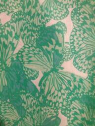 Curtain Panel White Green Butterflies Abstract Modern Decor Cafe Curtain Kitchen Valance , Also Runner Napkins Available, Great Gift