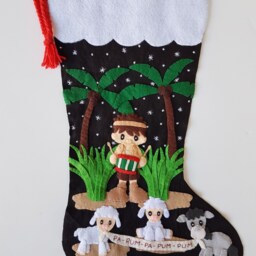 Little Drummer Boy Felt Christmas Stocking - Personalized - thumbnail 3