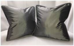 Silver Solid Fabric With Self Welt Custom Pillow