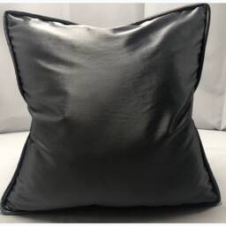 Silver Solid Fabric With Self Welt Custom Pillow - thumbnail 2
