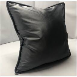 Silver Solid Fabric With Self Welt Custom Pillow - thumbnail 3