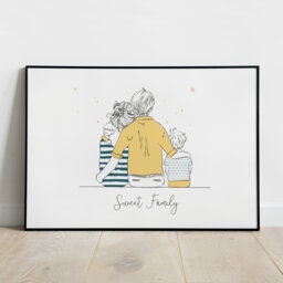 Personalized Family Poster, Baby/Children's Room Decoration, Birth Gift, Father's Day Custom Name, Artprint - thumbnail 1