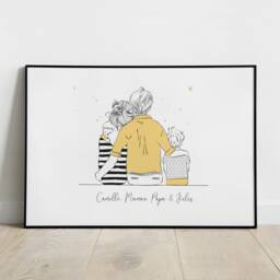 Personalized Family Poster, Baby/Children's Room Decoration, Birth Gift, Father's Day Custom Name, Artprint - thumbnail 2