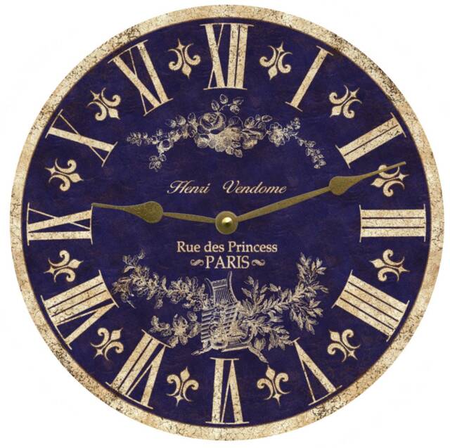 Blue French Themed Clock - Toile Clock - image 1