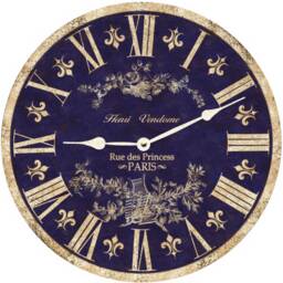 Blue French Themed Clock - Toile Clock - thumbnail 2