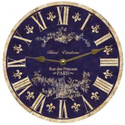 Blue French Themed Clock - Toile Clock
