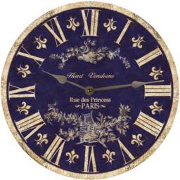 Blue French Themed Clock - Toile Clock - thumbnail 3