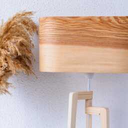Olive Wood Table Lamp, Bedside Lamp For Farmhouse Decor, Elegant Standing Living Room Decor - thumbnail 2