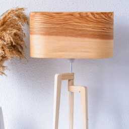 Olive Wood Table Lamp, Bedside Lamp For Farmhouse Decor, Elegant Standing Living Room Decor - thumbnail 3