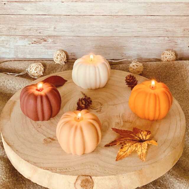 Pumpkin Candle. Autumn Spiced Pumpkin Scented Halloween Candles. Decorations - image 1