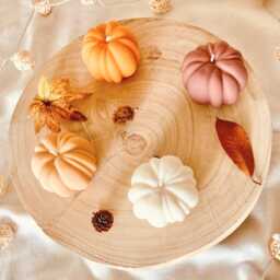 Pumpkin Candle. Autumn Spiced Pumpkin Scented Halloween Candles. Decorations - thumbnail 3