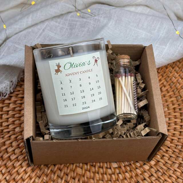 Personalised Christmas Advent Candle - Secret Santa Present Holiday Stocking Filler For Friend Or Her - image 1