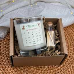 Personalised Christmas Advent Candle - Secret Santa Present Holiday Stocking Filler For Friend Or Her - thumbnail 1