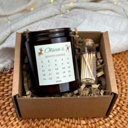 Personalised Christmas Advent Candle - Secret Santa Present Holiday Stocking Filler For Friend Or Her - thumbnail 2
