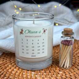 Personalised Christmas Advent Candle - Secret Santa Present Holiday Stocking Filler For Friend Or Her - thumbnail 3
