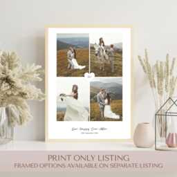 Personalised Printed Photo Collage - Print Anniversary Portrait Wedding Custom Gift Ideas For Him Or Her - thumbnail 1