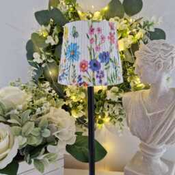 Cordless Touch Lamp. Beautiful Decoupaged Tall Floral Meadow Usb Rechargeable Table Lamp.portable - thumbnail 3