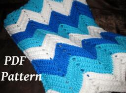 Pattern Only - PDF, Crochet Ocean Waves Baby Blanket - thumbnail 1