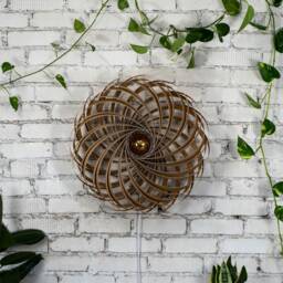 Designer Wall Lamp Made Of Oak Wood. Handmade Wooden From Cologne Studio - thumbnail 2