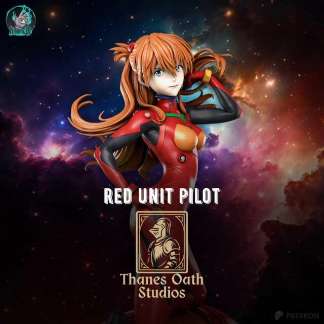 Red Unit Pilot - Anime Crimson Valkyrie Asuka Langley Resin Figure 16K - image 1