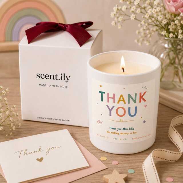 Thank You Teacher Rainbow Candle Gift, End Of Term Appreciation Present For Teacher, Teaching Assistant, Tutor Or Mentor - image 1