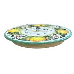 Italian Ceramic Wall Clock Decorated Lemons Hand Painted Made in Italy Tuscan Art Pottery - thumbnail 3