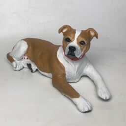 Custom Clay Staffordshire Bull Terrier Sculpture Pet Memorial Portrait - thumbnail 2