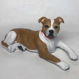 Custom Clay Staffordshire Bull Terrier Sculpture Pet Memorial Portrait - thumbnail 3