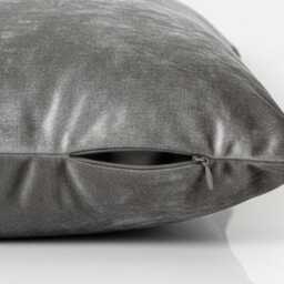 Set Of 4 Silver Velvet Cushion Covers - 18x18 - thumbnail 4