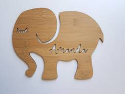 Personalised Elephant Shape Wooden Wall/Door Hanging-Wall Hanging-Kids Door Sign-Custom Name-Kids Gift-Baby Gift-Lasercut-Plaque