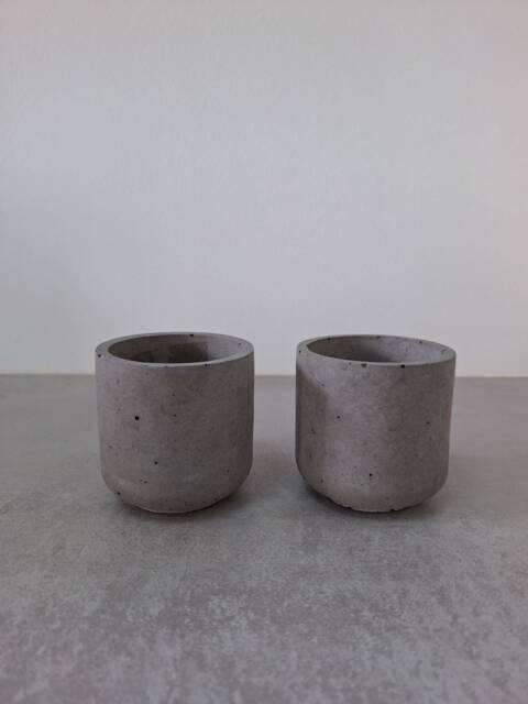 Mini Pots/Planters in Dark Gray Concrete - Sold Sets Of 2 - image 1