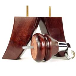 Solid Wood Furniture Feet 2 With Chrome Castors Curved Back Legs 140mm High For Sofas Chairs Stools Cabinets & Beds M8 - thumbnail 4
