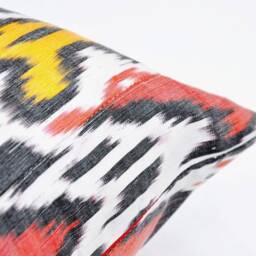 20x20 Multicolor Silk Cotton Ikat Pillow Cover, Handloom Cushion - thumbnail 4