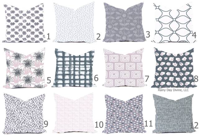 Pillows Custom Cover - Frost Wine Lavendar Purple Gray Charcoal Accent Throw 16x16, 18x18 Modern - image 1