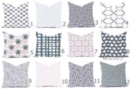 Pillows Custom Cover - Frost Wine Lavendar Purple Gray Charcoal Accent Throw 16x16, 18x18 Modern - thumbnail 1