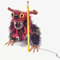 Multicolored Spikey Beast - Bendable Copper Wire Creature Fun, Unique, Fully Poseable Hand-Made Out Of Recycled & Repurposed Materials - thumbnail 1