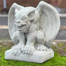 Massive Gargoyle Figurine Concrete Demon Sculpture Stone Guardian Monster Statue Gothic Decor Lawn Oranament Lover Gift - thumbnail 2