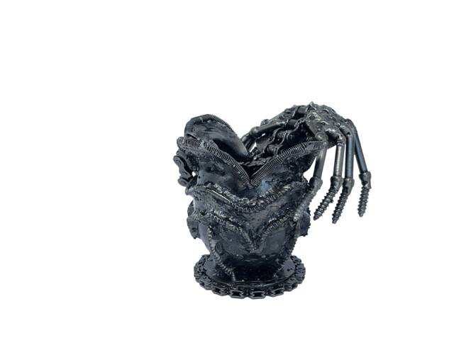 Face Hugger Inspired Sculpture. 4.5 Inches High. 100% Handmade. All Recycled Parts. A Perfect Gift For Sci-Fi Fiction Geek - image 1