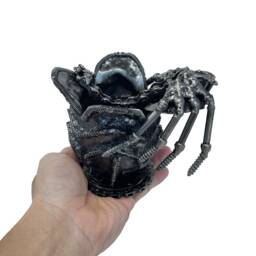Face Hugger Inspired Sculpture. 4.5 Inches High. 100% Handmade. All Recycled Parts. A Perfect Gift For Sci-Fi Fiction Geek - thumbnail 3