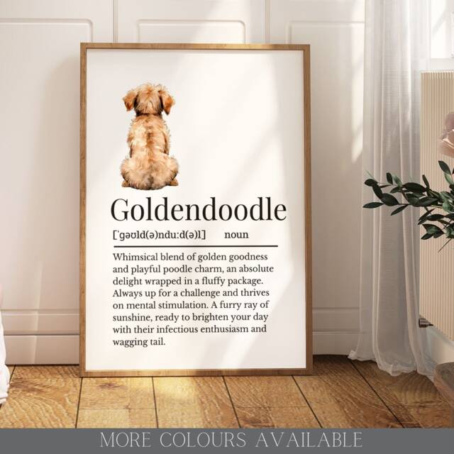 Goldendoodle Definition Print, Wall Print For Owner, Dog Owner Gift, Golden Retriever Poodle Cross - image 1