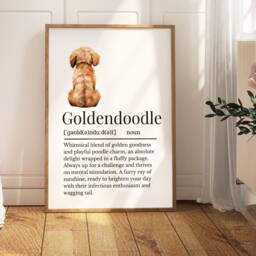 Goldendoodle Definition Print, Wall Print For Owner, Dog Owner Gift, Golden Retriever Poodle Cross - thumbnail 2