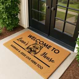 Cat Lover Gift Doormat - Personalized Welcome Mat - thumbnail 1