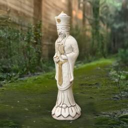 Traditional Chinese Man Statue Concrete Figurine Outdoor Soldier Sculpture Zen Garden Ornament Japanese Decoration Lover Gift